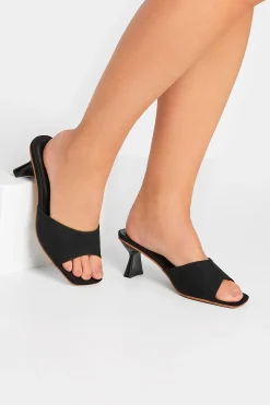Limited Collection Limited Collection Black Kitten Heel Mule In Wide E Fit & Extra Wide Eee Fit