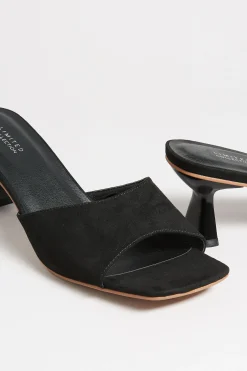 Limited Collection Limited Collection Black Kitten Heel Mule In Wide E Fit & Extra Wide Eee Fit