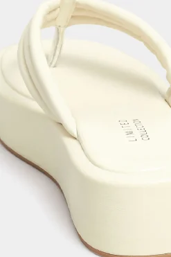 Limited Collection Limited Collection White Flatform Flip Flops In Wide E Fit