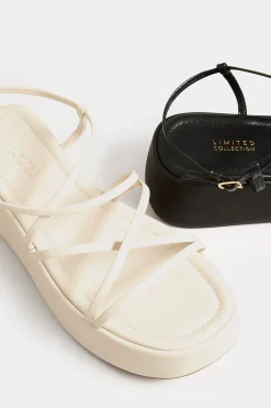 Limited Collection Limited Collection Black Strappy Flatform Sandals In Extra Wide Eee Fit