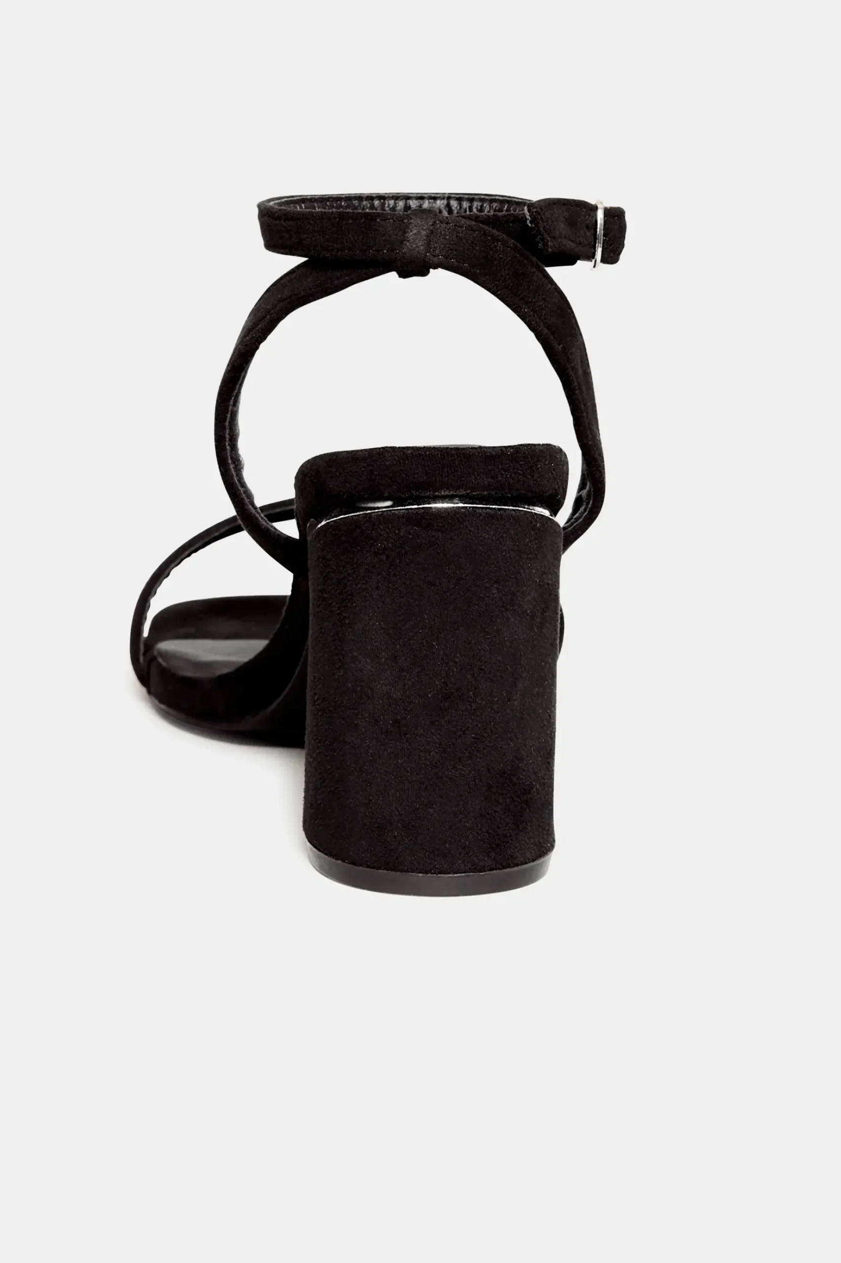 Limited Collection Limited Collection Black Asymmetrical Block Heel Sandal In Wide E Fit & Extra Fit Eee Fit
