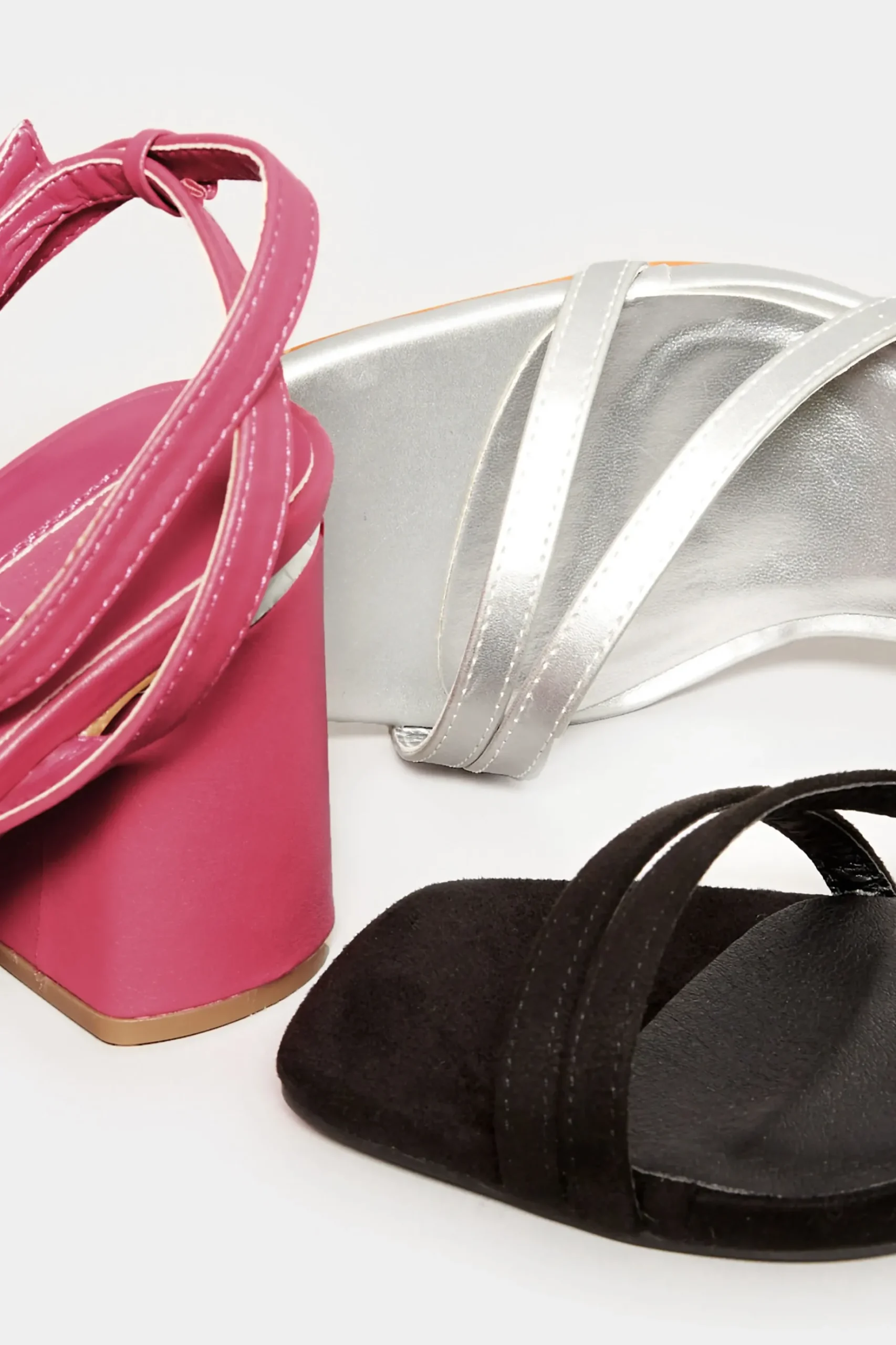 Limited Collection Limited Collection Black Asymmetrical Block Heel Sandal In Wide E Fit & Extra Fit Eee Fit