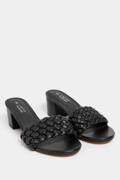 Limited Collection Limited Collection Black Plaited Mule In Wide E Fit & Extra Wide Eee Fit
