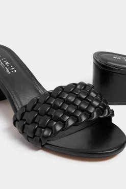 Limited Collection Limited Collection Black Plaited Mule In Wide E Fit & Extra Wide Eee Fit