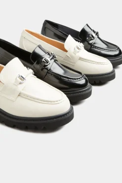 Limited Collection Limited Collection Cream Chunky Saddle Loafers In Extra Wide Eee Fit