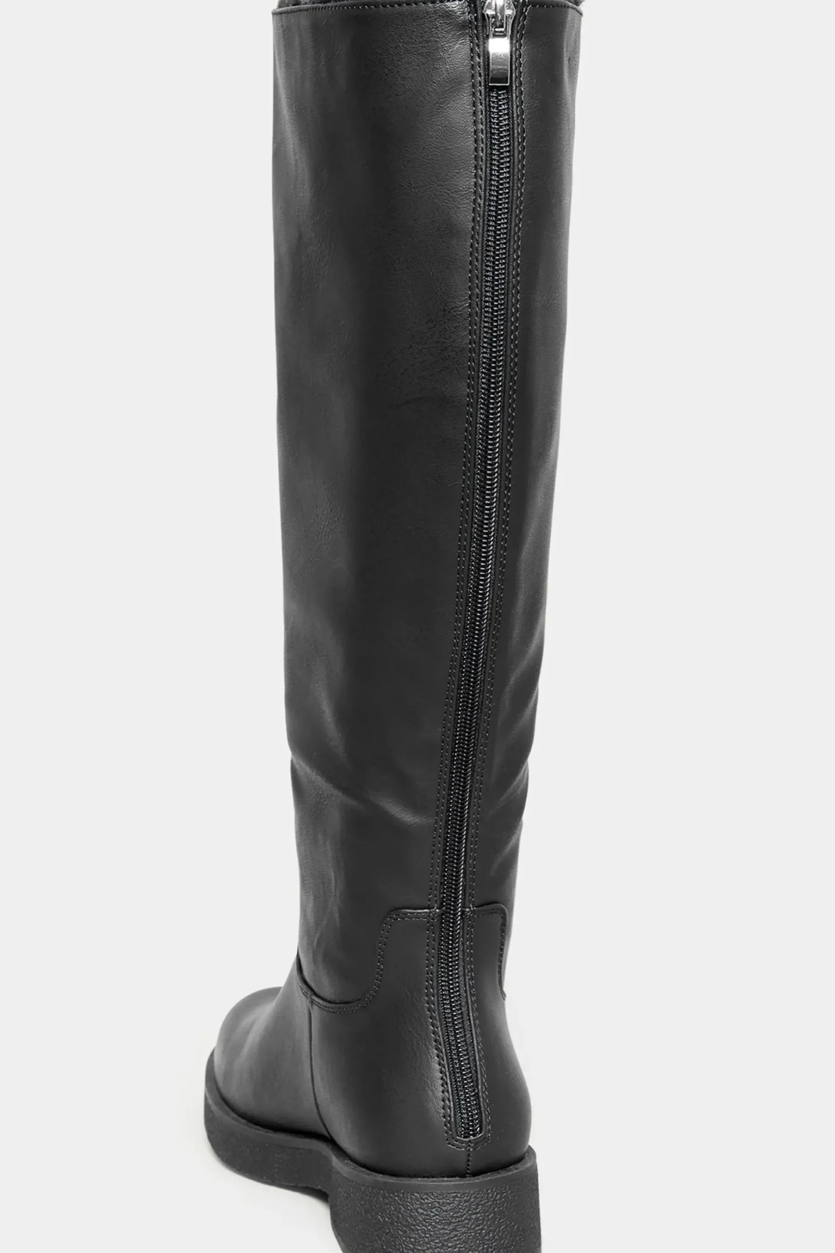 Limited Collection Limited Collection Black Fur Lined Knee High Boots In Wide E Fit
