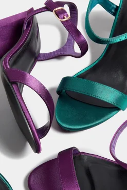 Limited Collection Limited Collection Dark Green Block Heel Sandal In Wide E Fit & Extra Wide Eee Fit