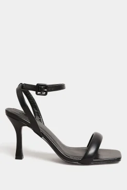 Limited Collection Limited Collection Black Padded Strap Heeled Sandals In Extra Wide Eee Fit