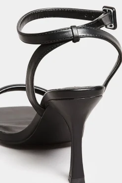 Limited Collection Limited Collection Black Padded Strap Heeled Sandals In Extra Wide Eee Fit