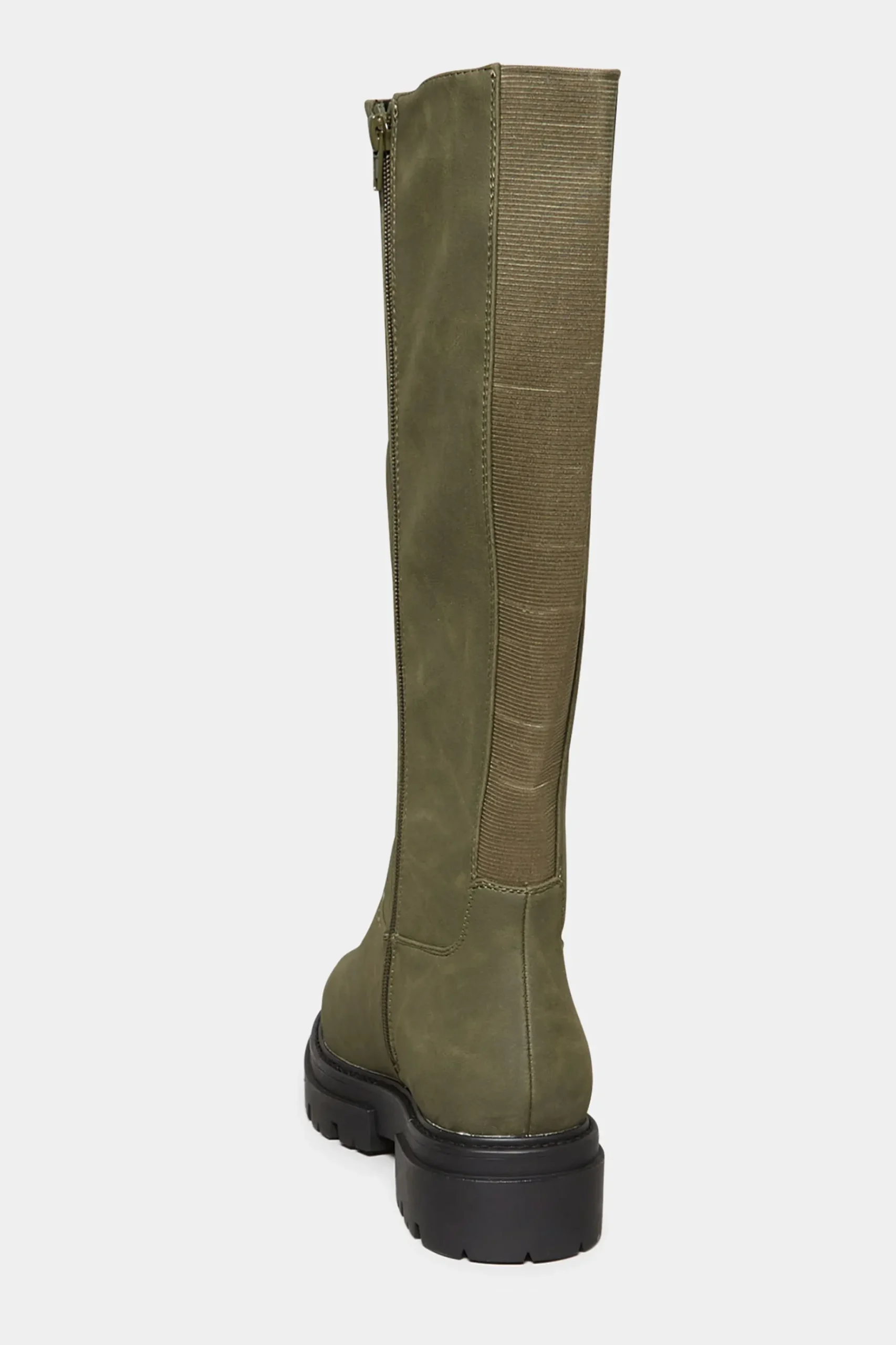 Limited Collection Limited Collection Khaki Green Chunky Calf Boots In Extra Wide Eee Fit