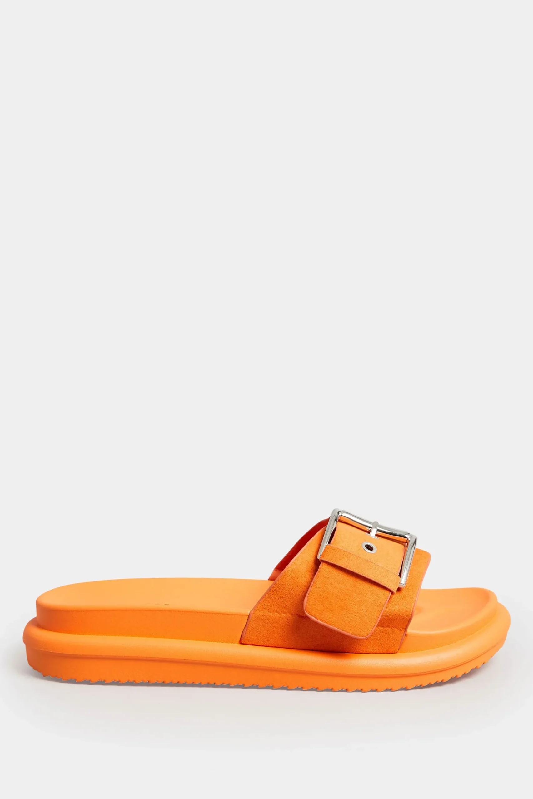 Limited Collection Limited Collection Orange Buckle Strap Mule Sandals In Wide E Fit & Extra Wide Eee Fit