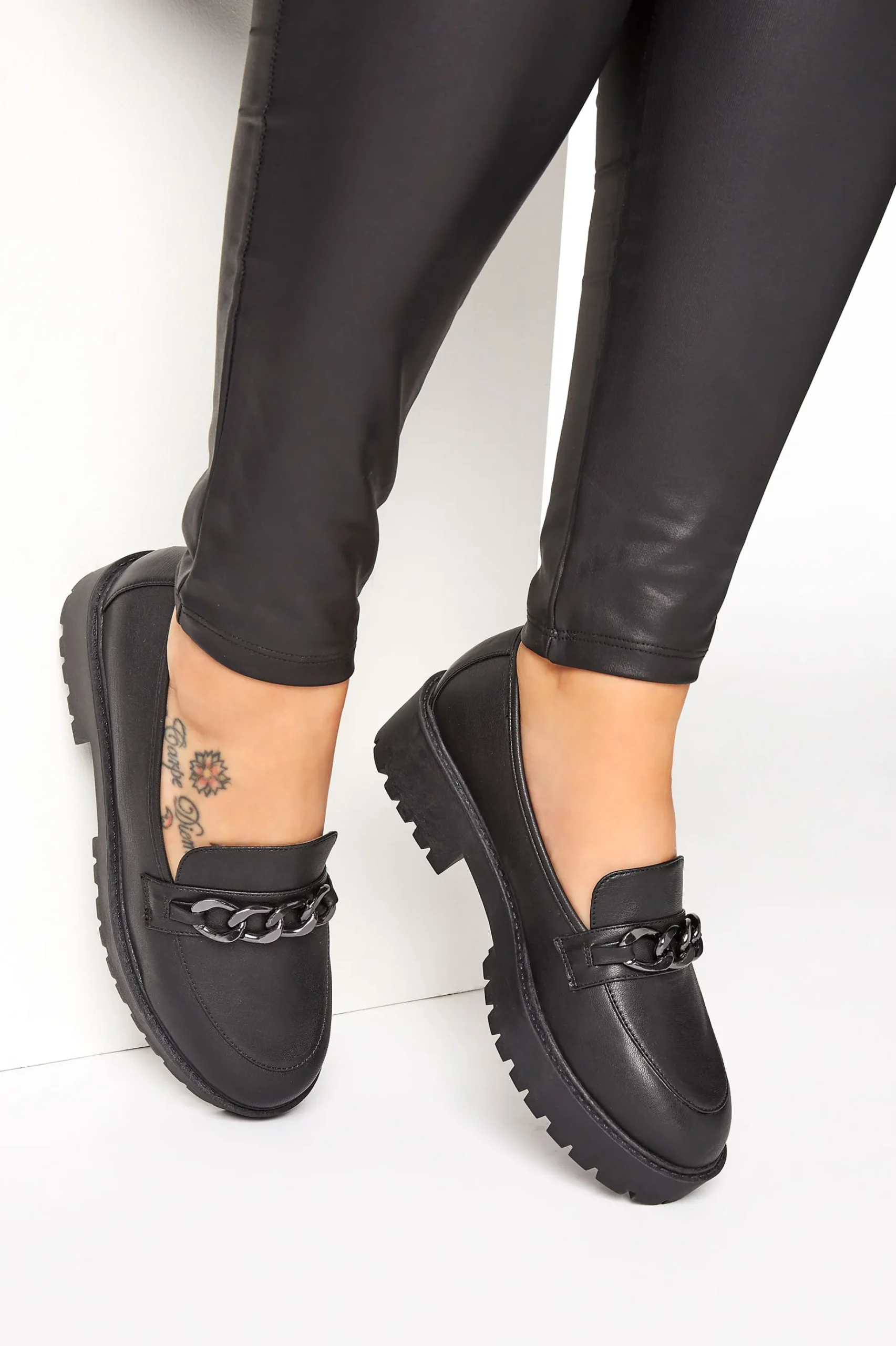 Limited Collection Limited Collection Black Chunky Loafers In Wide E Fit & Extra Wide Eee Fit