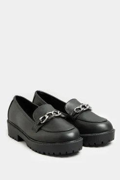 Limited Collection Limited Collection Black Chunky Loafers In Wide E Fit & Extra Wide Eee Fit