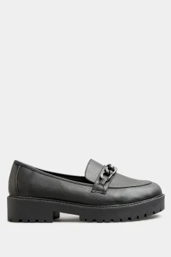 Limited Collection Limited Collection Black Chunky Loafers In Wide E Fit & Extra Wide Eee Fit