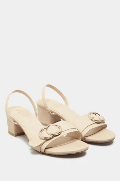 Limited Collection Limited Collection Beige Brown Buckle Block Heeled Sandal In Wide E Fit & Extra Wide Eee Fit