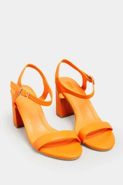 Limited Collection Limited Collection Orange Block Heel Sandal In Wide E Fit & Extra Wide Fit