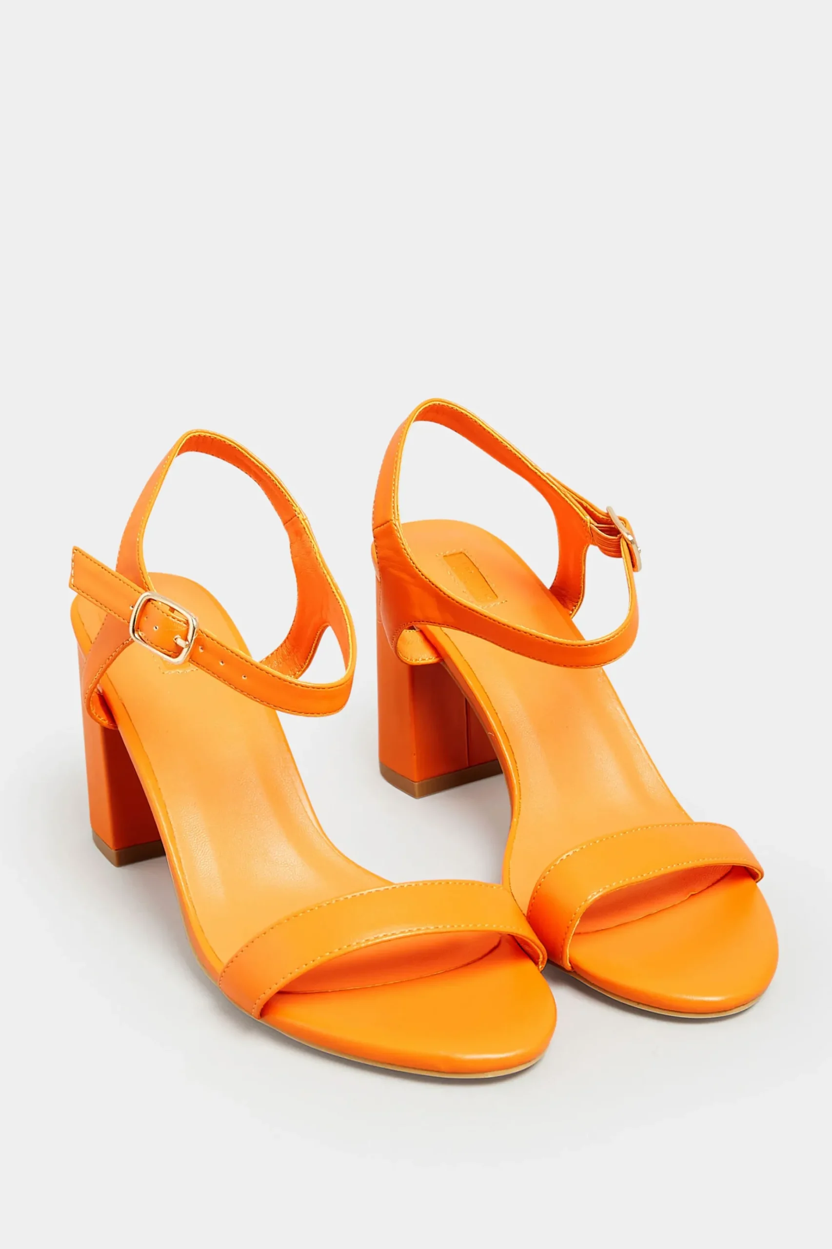 Limited Collection Limited Collection Orange Block Heel Sandal In Wide E Fit & Extra Wide Fit