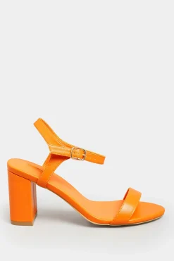 Limited Collection Limited Collection Orange Block Heel Sandal In Wide E Fit & Extra Wide Fit