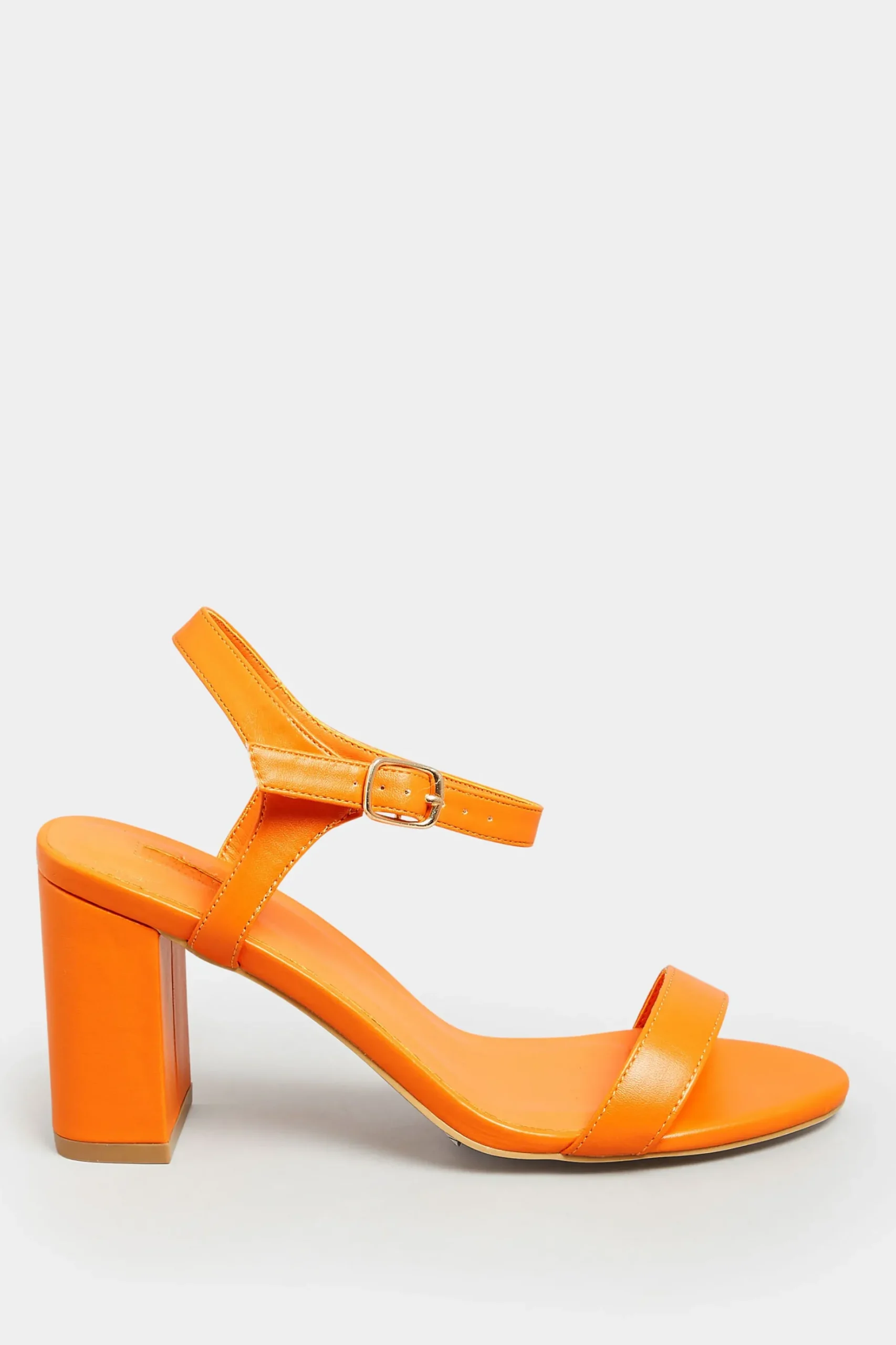 Limited Collection Limited Collection Orange Block Heel Sandal In Wide E Fit & Extra Wide Fit