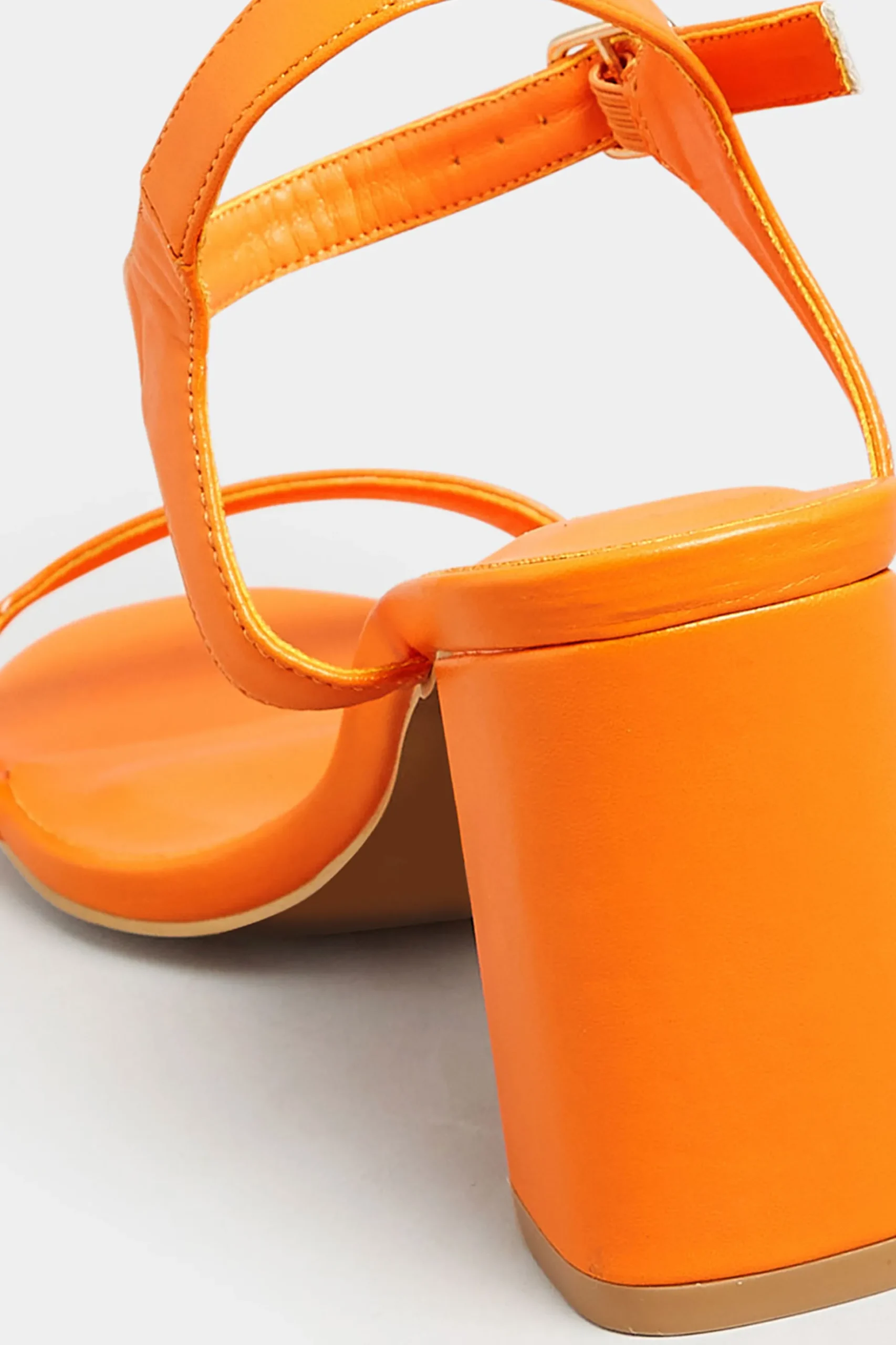 Limited Collection Limited Collection Orange Block Heel Sandal In Wide E Fit & Extra Wide Fit