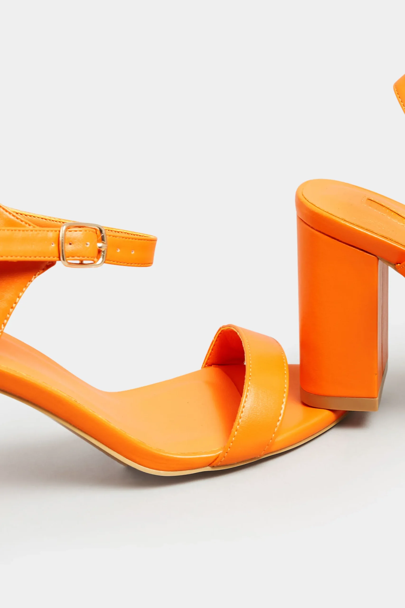Limited Collection Limited Collection Orange Block Heel Sandal In Wide E Fit & Extra Wide Fit