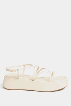 Limited Collection Limited Collection White Strappy Flatform Sandals In Extra Wide Eee Fit