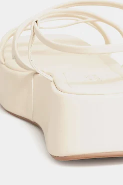Limited Collection Limited Collection White Strappy Flatform Sandals In Extra Wide Eee Fit