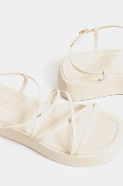 Limited Collection Limited Collection White Strappy Flatform Sandals In Extra Wide Eee Fit
