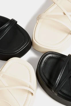 Limited Collection Limited Collection White Strappy Flatform Sandals In Extra Wide Eee Fit