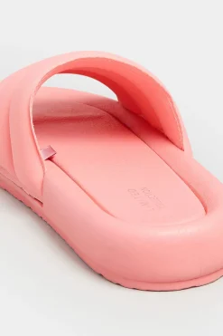 Limited Collection Limited Collection Pink Padded Sliders In Wide E Fit