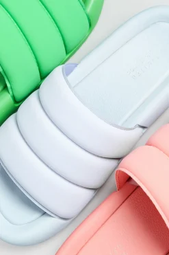 Limited Collection Limited Collection Pink Padded Sliders In Wide E Fit