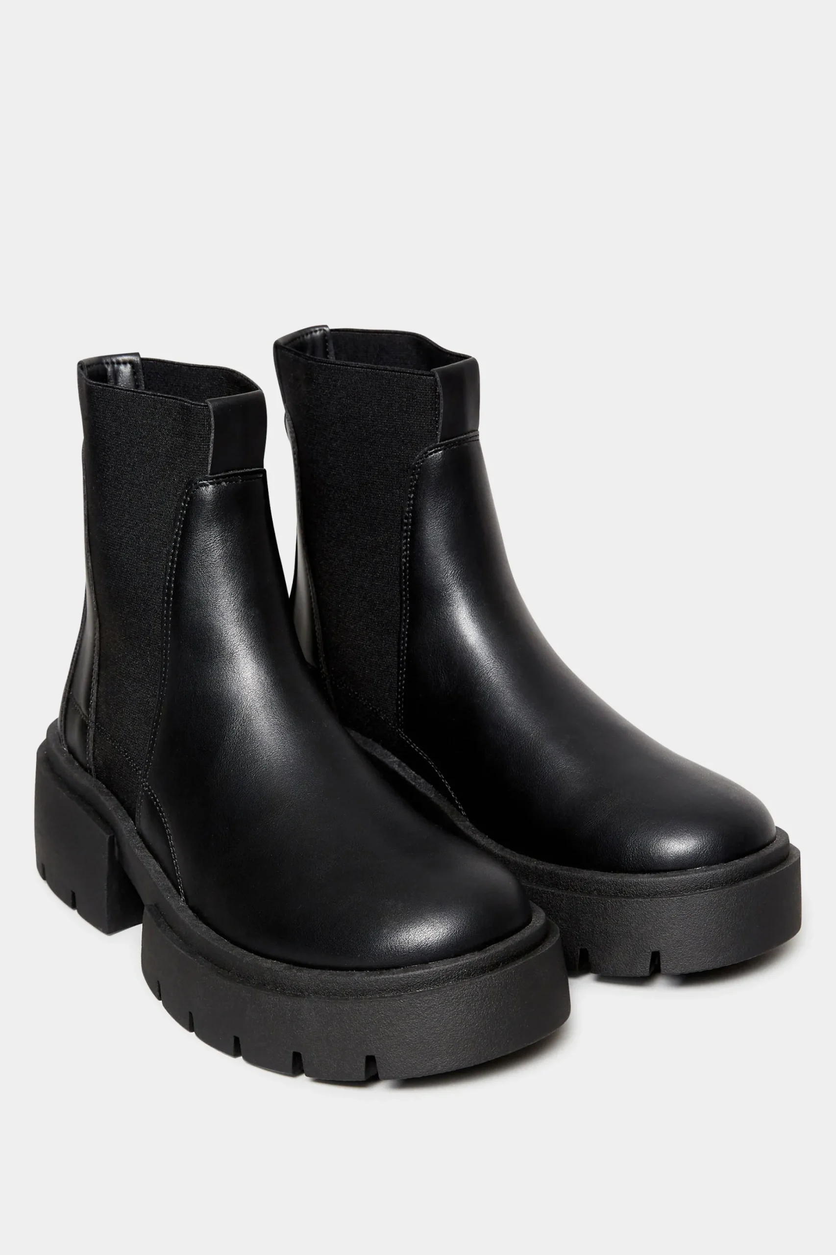 Limited Collection Limited Collection Black Chunky Chelsea Ankle Boots In Wide E Fit