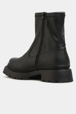 Limited Collection Limited Collection Black Chunky Sock Boots In Extra Wide Eee Fit
