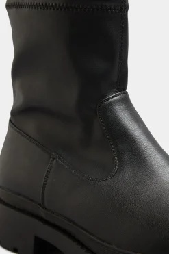 Limited Collection Limited Collection Black Chunky Sock Boots In Extra Wide Eee Fit