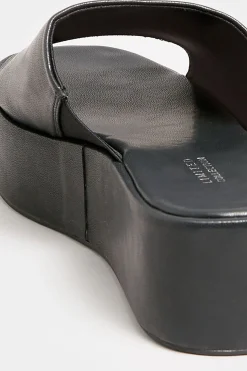 Limited Collection Limited Collection Black Platform Mule Sandals In E Wide Fit & Eee Extra Wide Fit
