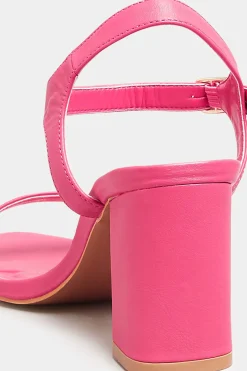 Limited Collection Limited Collection Hot Pink Block Heel Sandal In Wide E Fit & Extra Wide Fit