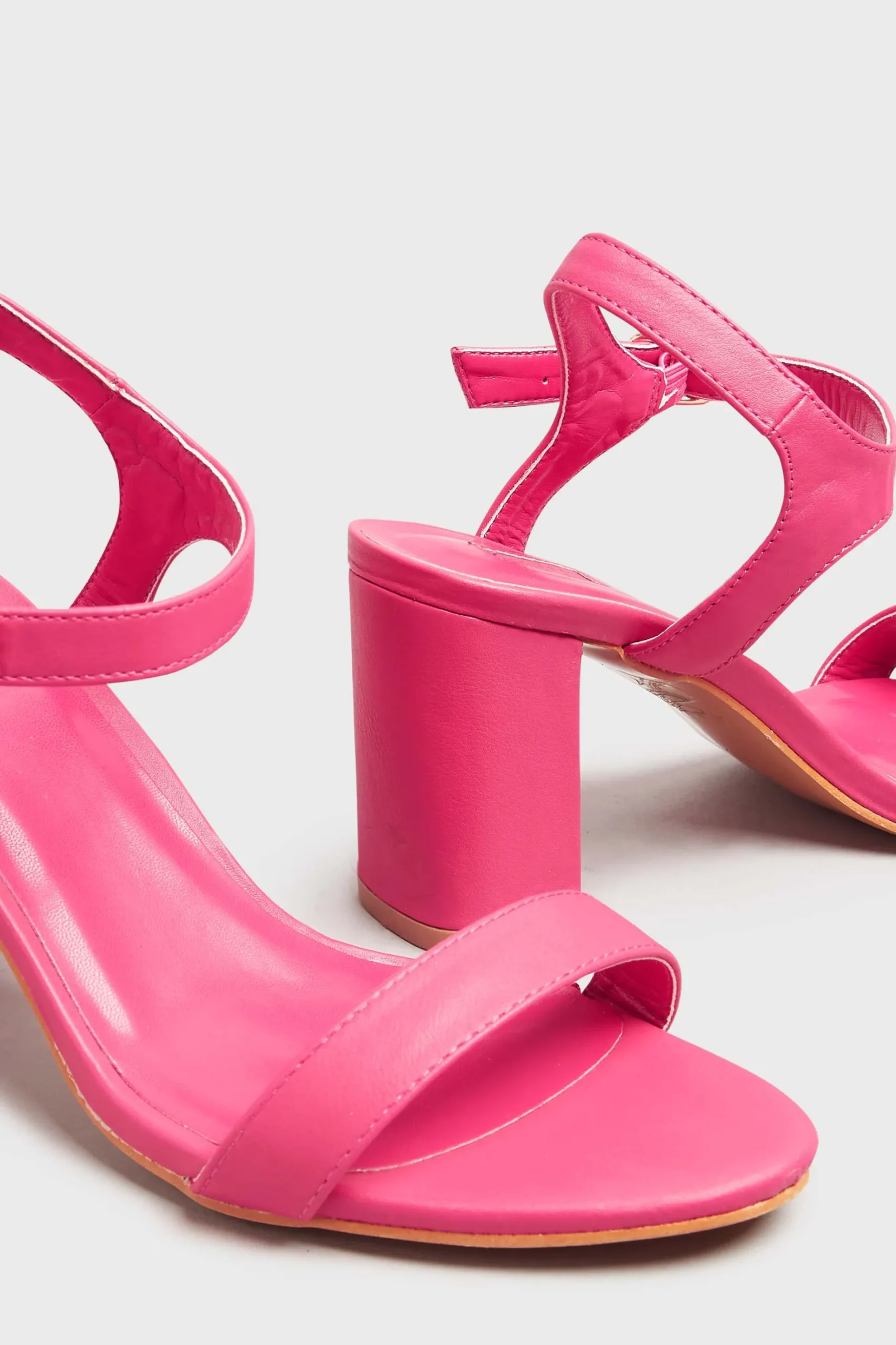 Limited Collection Limited Collection Hot Pink Block Heel Sandal In Wide E Fit & Extra Wide Fit