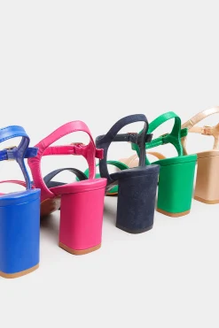 Limited Collection Limited Collection Hot Pink Block Heel Sandal In Wide E Fit & Extra Wide Fit