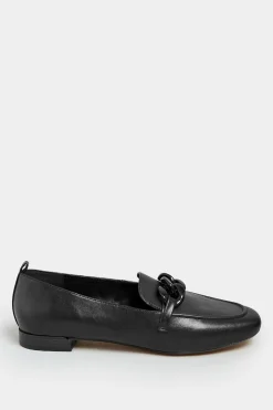 Limited Collection Limited Collection Black Chain Loafers In Wide E Fit
