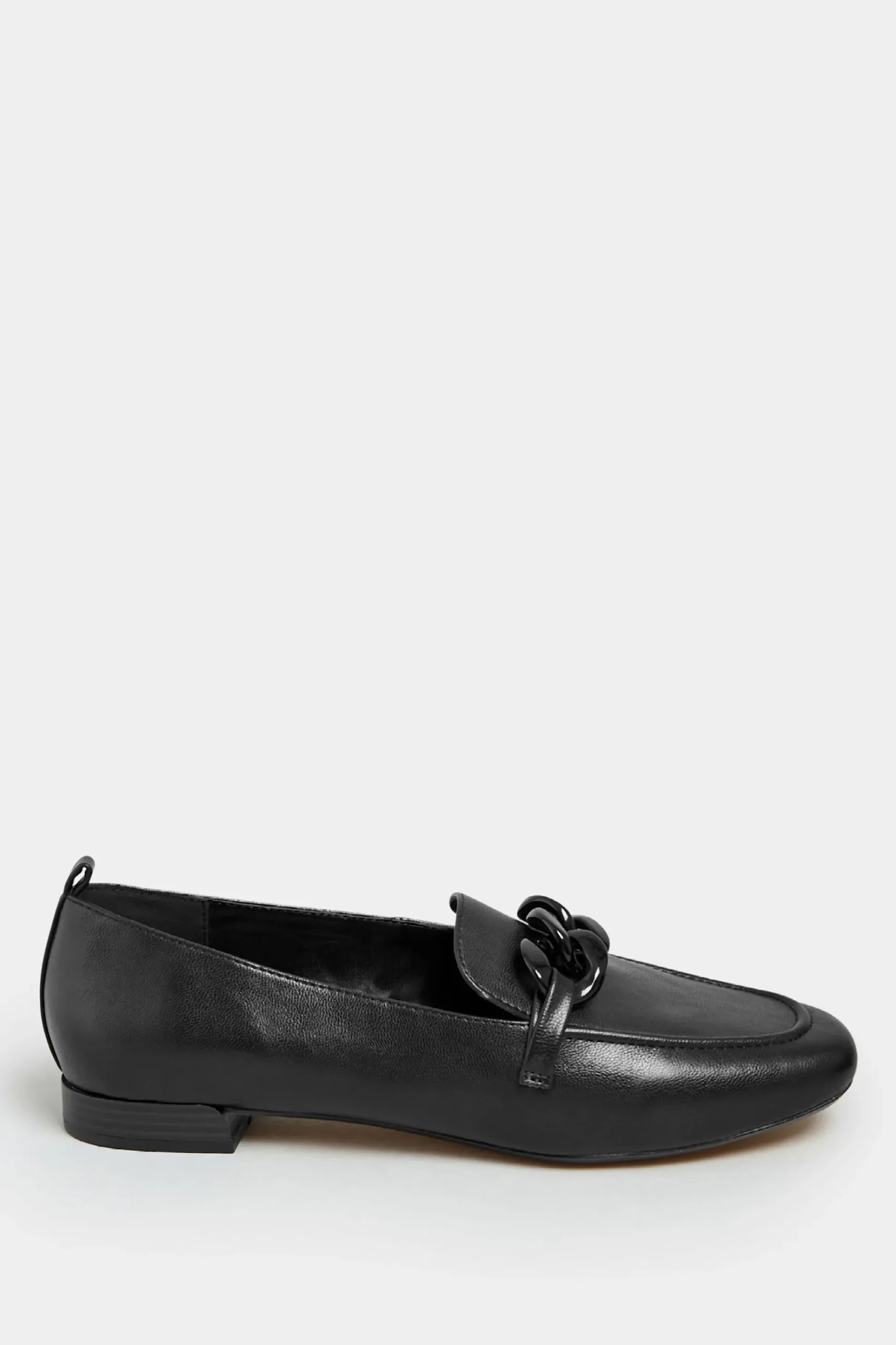 Limited Collection Limited Collection Black Chain Loafers In Wide E Fit