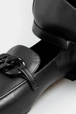 Limited Collection Limited Collection Black Chain Loafers In Wide E Fit