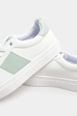 Limited Collection Limited Collection White & Mint Green Stripe Trainers In Wide Eee Fit