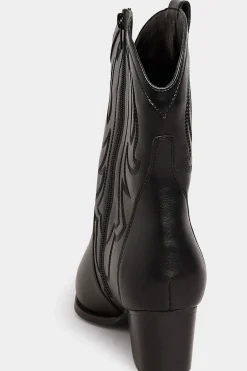 Limited Collection Limited Collection Black Cowboy Ankle Boots In Extra Wide Eee Fit