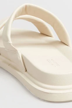 Limited Collection Limited Collection White Two Strap Sandals In Extra Wide Eee Fit