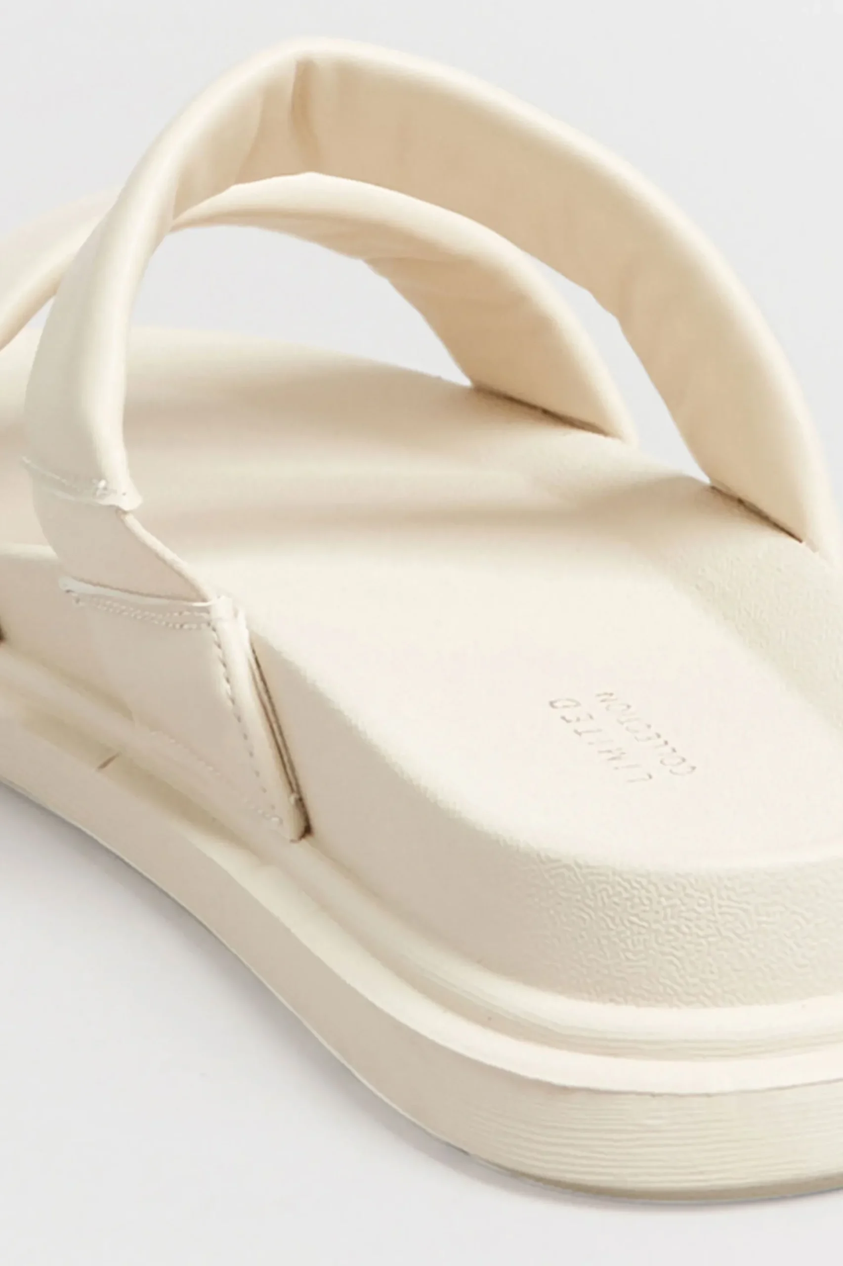 Limited Collection Limited Collection White Two Strap Sandals In Extra Wide Eee Fit