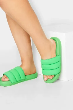 Limited Collection Limited Collection Green Padded Sliders In Wide E Fit