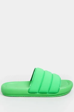 Limited Collection Limited Collection Green Padded Sliders In Wide E Fit