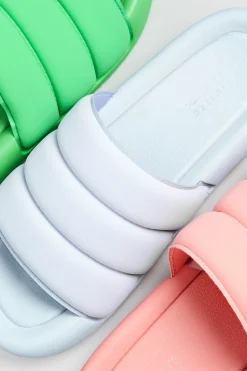 Limited Collection Limited Collection Green Padded Sliders In Wide E Fit