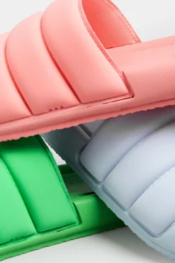 Limited Collection Limited Collection Green Padded Sliders In Wide E Fit