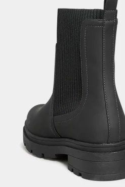 Limited Collection Limited Collection Black Sock Chelsea Boots In Wide E Fit & Extra Wide Eee Fit